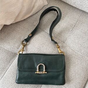 Elegant Green Leather Shoulder Bag